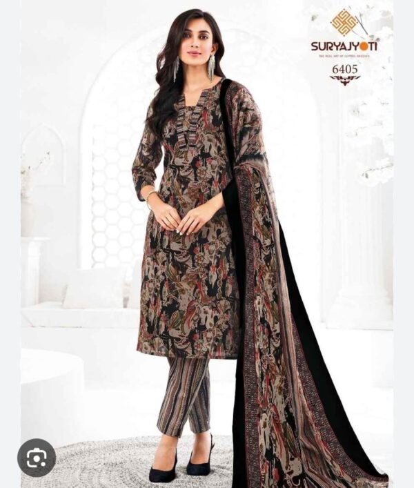 Black-1 Colour Suryajyoti Dress MaterialBlack-1