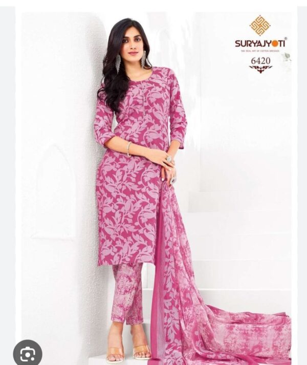 Pink Colour Suryajyoti Dress MaterialPink